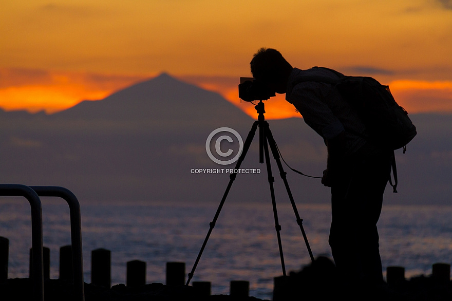 Photographer enjoying the sunset