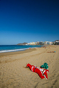 Santa Claus on beach